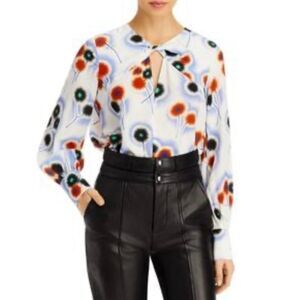 100% Silk Floral Blouse 2